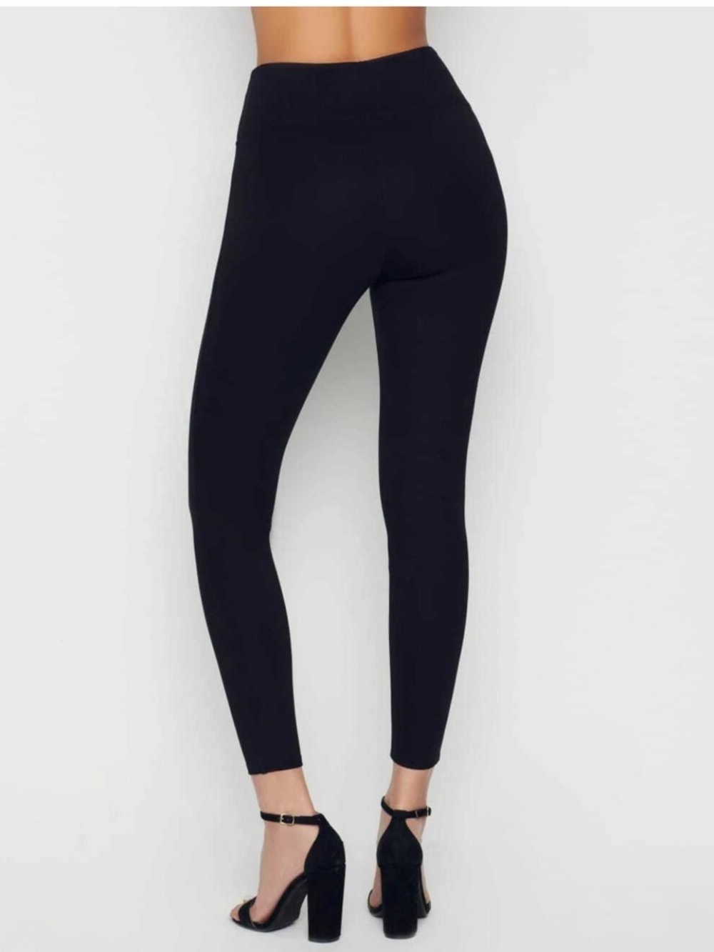 Spanx Ponte Ankle Leggings Black High Rise Shaping 20264R M - Picture 3 of 14